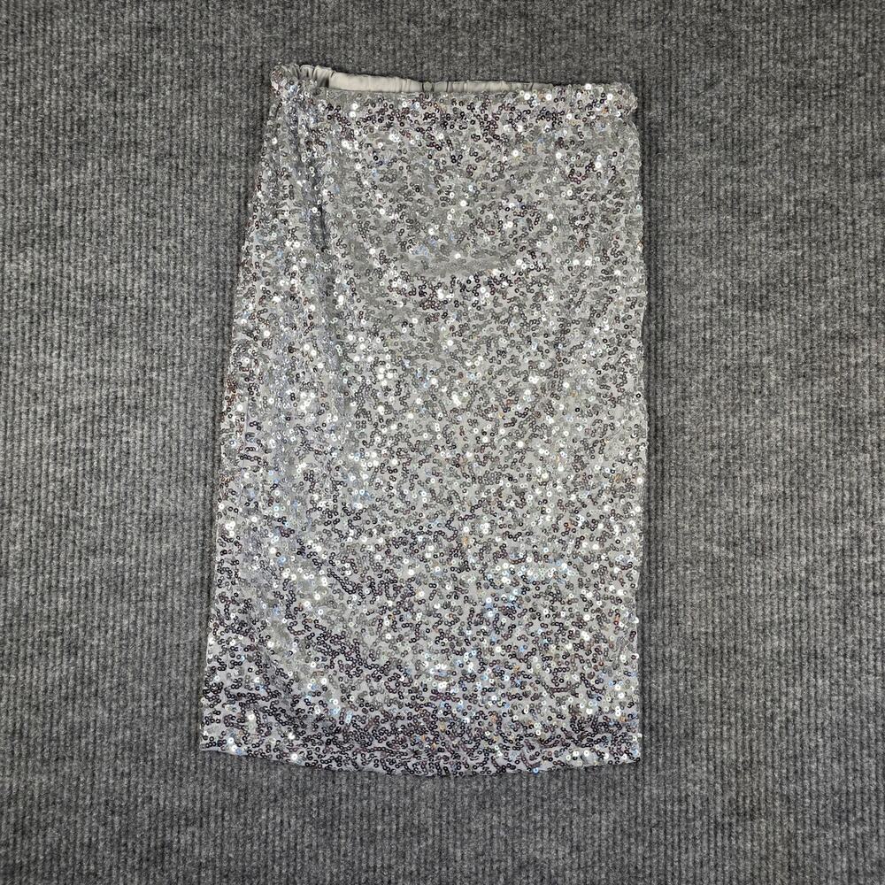 PrettyGuide‎ Silver Sequin Pencil Skirt Midi Party Cocktail Size M